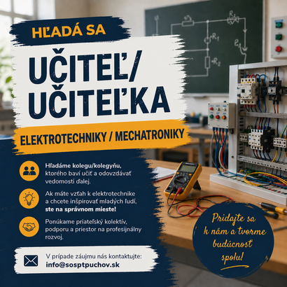 Ponuka práce- učiteľ mechatronika/ elektrotechnika